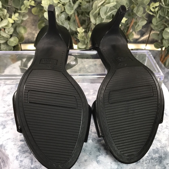 Time and Tru Black Opened Up One Band 3” Heels Women’s 7M 🖤✨Like NEW✨🖤 - Picture 8 of 11